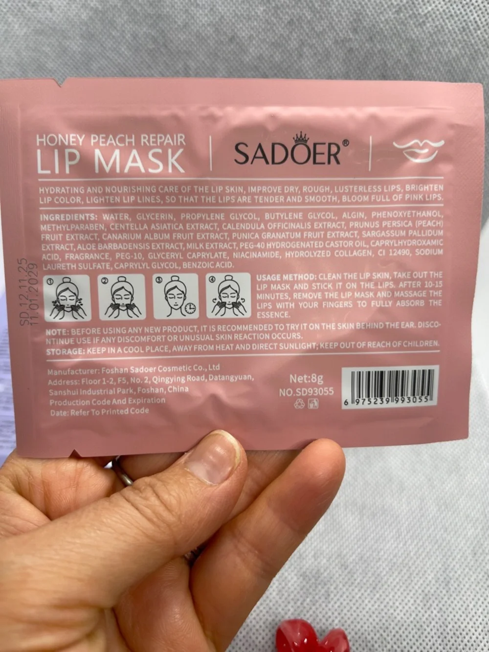 Peach Repair Lip Mask & Collagen Eye Mask Set - Pink & Purple